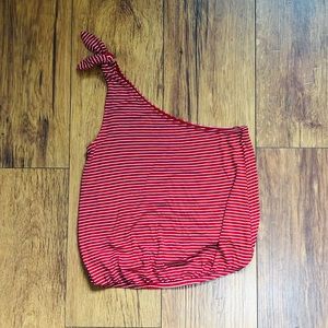 American Eagle Red and White Striped Crop Top